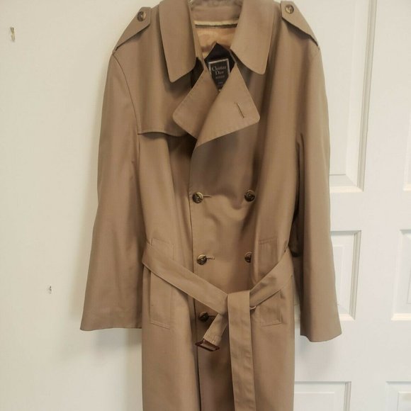 Dior Jackets & Blazers - Dior Monsieur vintage cotton wool tan khaki oversized trench coat L FR 44
